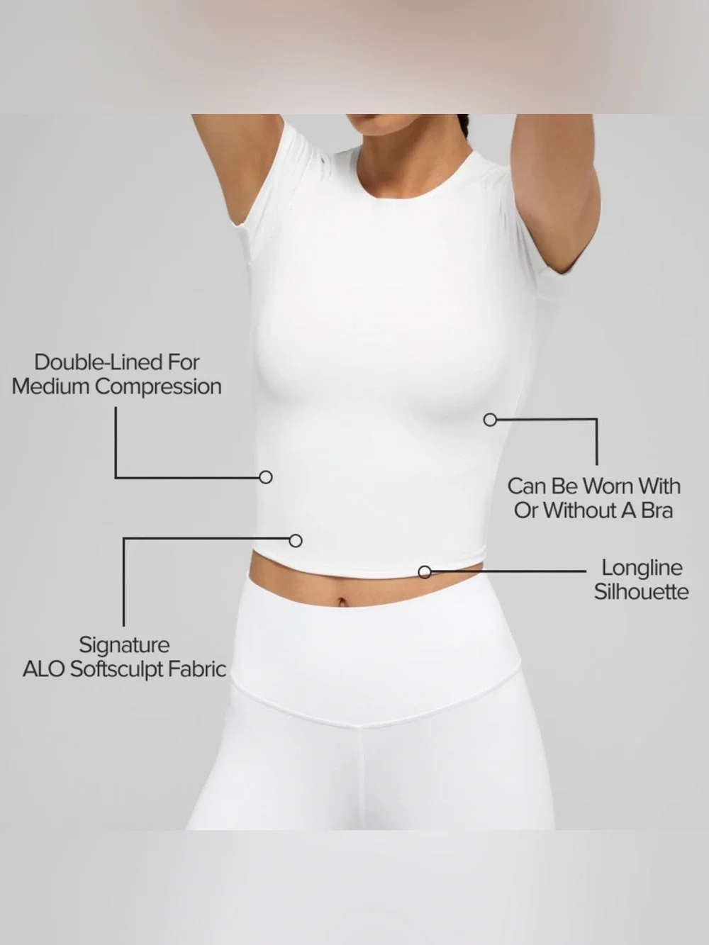 Alo Women’s Softsculpt Precision Short Sleeve Top - White Size L